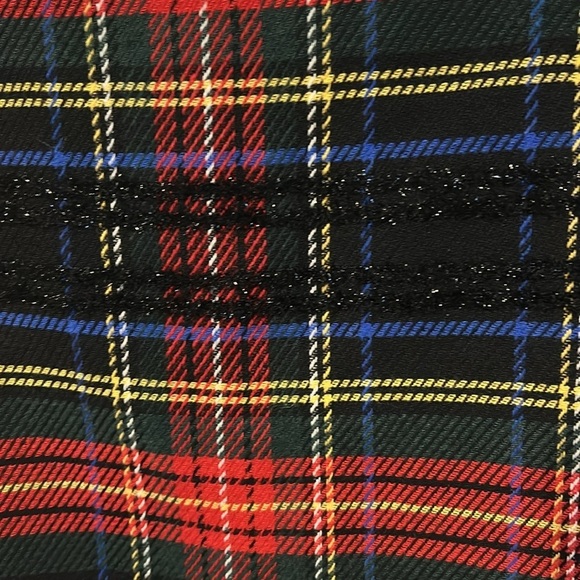 J. Crew Holiday Lurex Pencil Mini Skirt Stewart Tartan Plaid, women’s size 4 - Picture 5 of 11